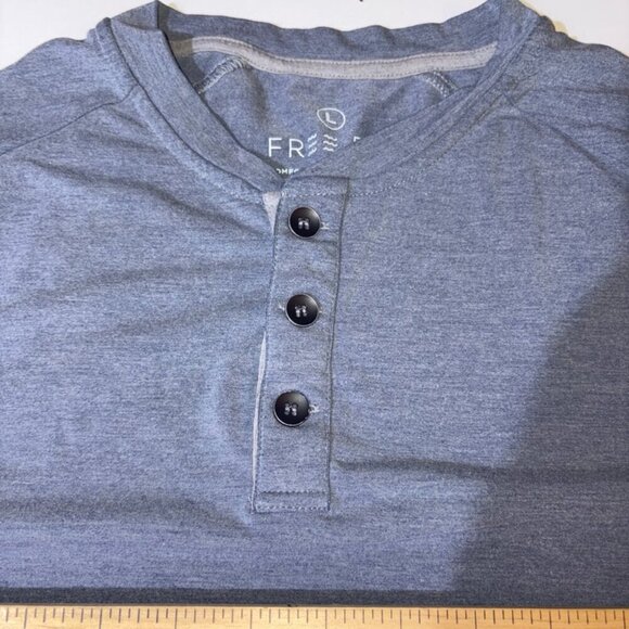 Free Fly Apparel Bamboo Long Sleeve Henley Tee Shirt Men’s Size L Outdoor Blue - Picture 3 of 8